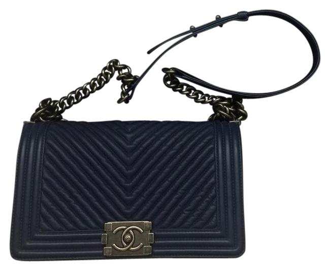 Chanel Flap Navy Cross Body Bag 