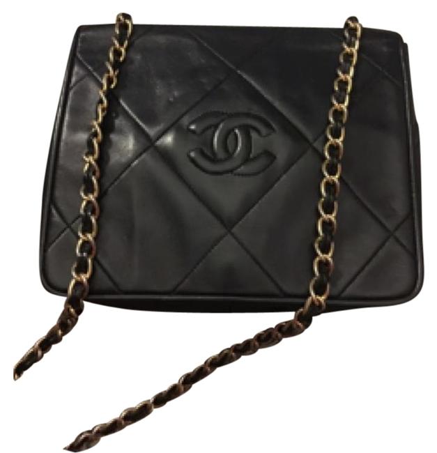 Chanel Flap Navy Leather Cross Body Bag 