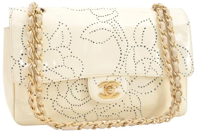 Chanel Floral Ivory Patent Leather Cross Body Bag 