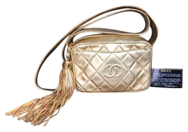 Chanel Gold Lambskin Cross Body Bag 