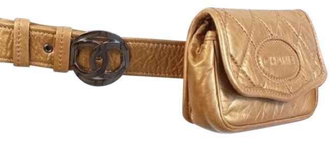 Chanel Gold Leather Cross Body Bag 