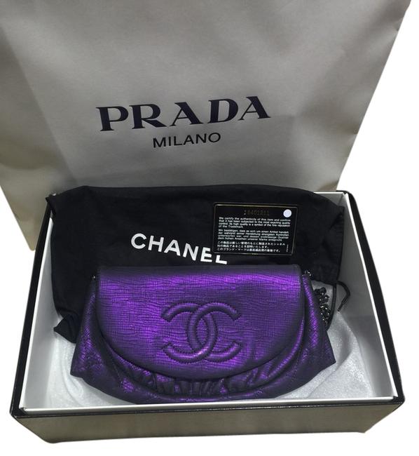 Chanel Half Moon Purple Leather Cross Body Bag 