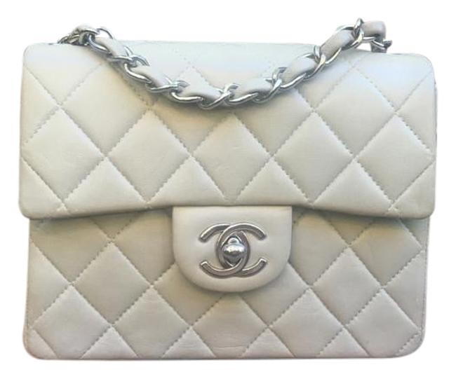 Chanel Handbag Mini Classic Grey Stone Leather Cross Body Bag 