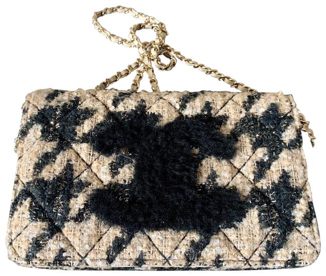 Chanel Houndstooth Tweed Cross Body Bag 