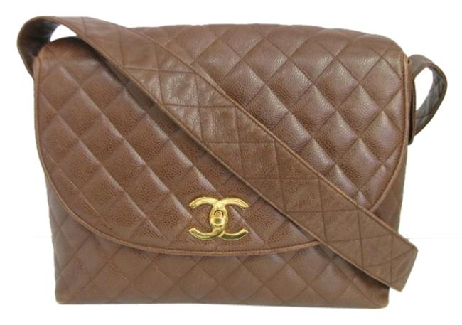 Chanel Large Quilted Caviar Leather Flap Jumbo Cross Body Bag 