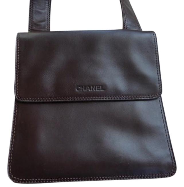 Chanel Le Sac Dark Brown Soft Lambskin Leather Cross Body Bag 