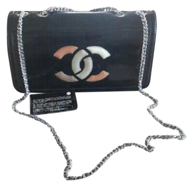 Chanel Lipstick Black Patent Leather Cross Body Bag 