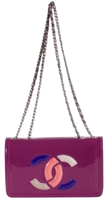 Chanel Lipstick Pink Patent Leather Cross Body Bag 