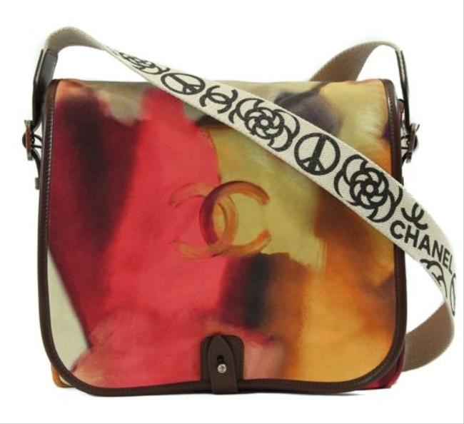 Chanel Messenger New Flower Power Multicolor Suede Leather Cross Body Bag 