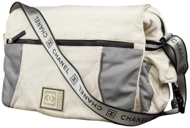 Chanel Messenger Large Cc Sports Logo 228822 White Nylon Cross Body Bag 