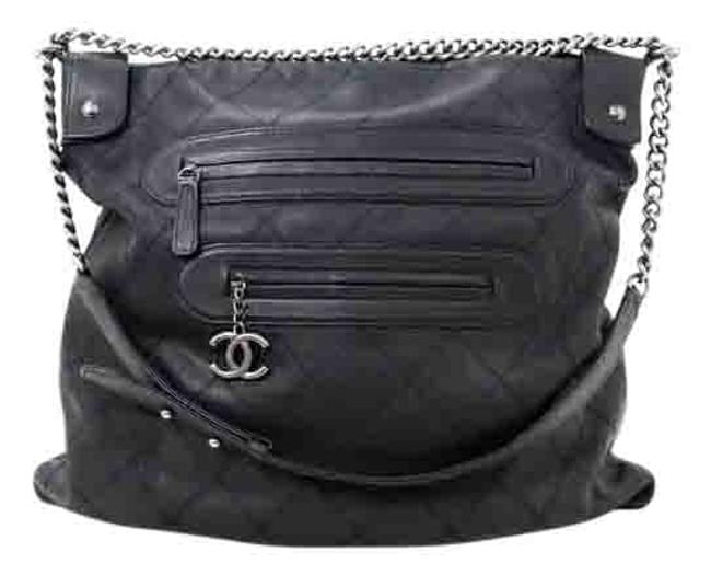 Chanel Messenger Matte Black Leather Cross Body Bag 