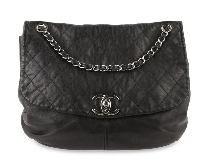 Chanel Messenger Medium Trianon Black Leather Cross Body Bag 
