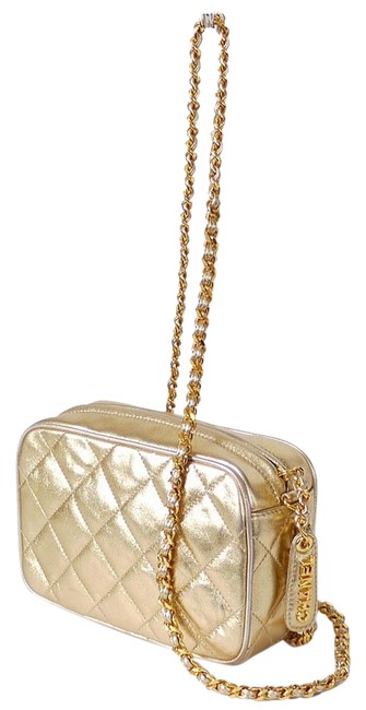 Chanel Metallic Rare Gold Lambskin Cross Body Bag 