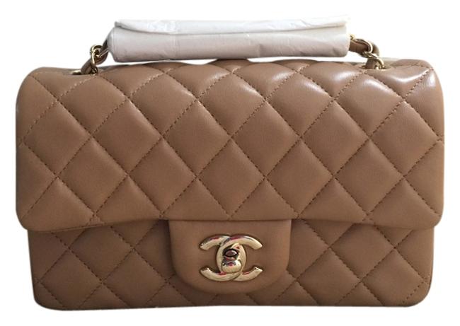 Chanel Mini Beige Lamb Skin Cross Body Bag 