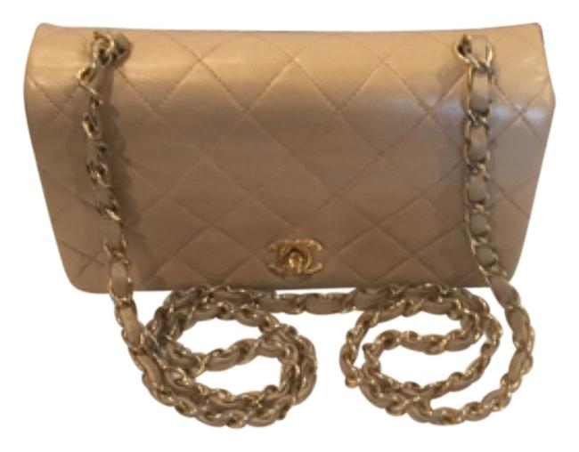 Chanel Mini Beige Lambskin Leather Cross Body Bag 