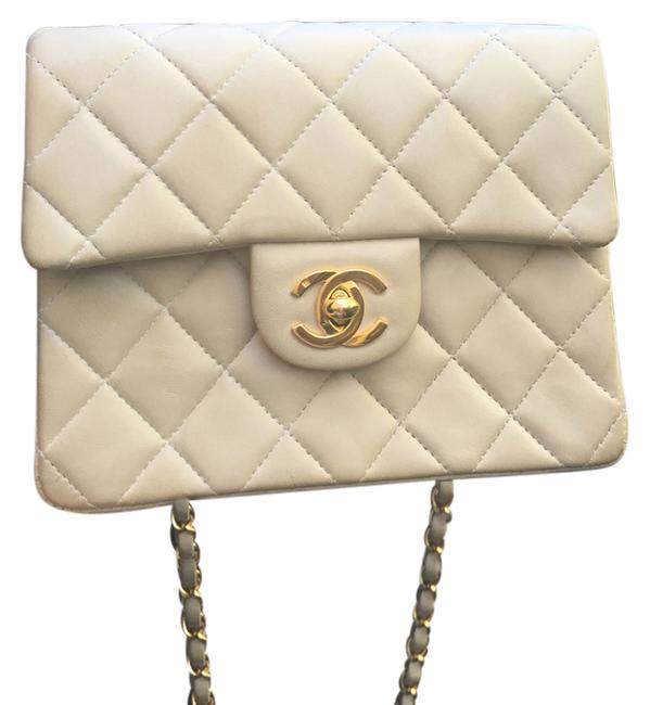 Chanel Mini Beige Leather Cross Body Bag 