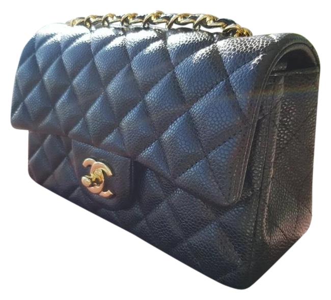 Chanel Mini Black Caviar Leather Cross Body Bag 