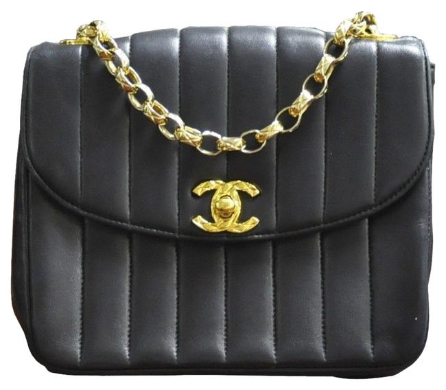 Chanel Mini Black Lambskin Leather Cross Body Bag 