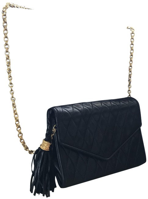 Chanel Mini Woc Black Lambskin Leather Cross Body Bag 