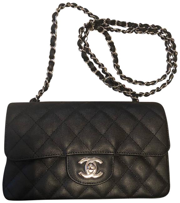 Chanel Mini Black Matte Caviar Cross Body Bag 