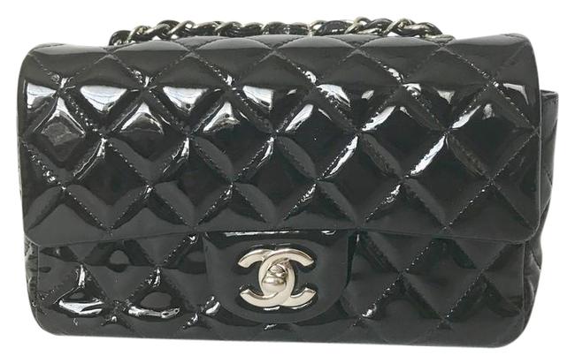 Chanel Mini Black Patent Leather Cross Body Bag 