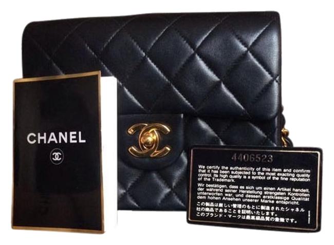 Chanel Mini Blk Lame Leather Cross Body Bag 