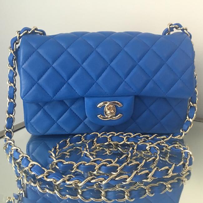 Chanel Mini Blue Leather Cross Body Bag 