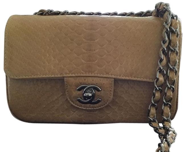 Chanel Mini Classic A69900 Y25098 Python Rich Caramel Cross Body Bag 