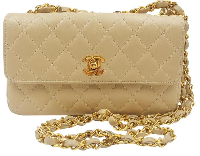 Chanel Mini Classic Timeless Complete Set Beige Leather Cross Body Bag 