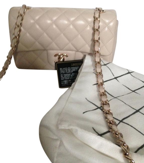 Chanel Mini Flap Beige Off White Lambskin Cross Body Bag 