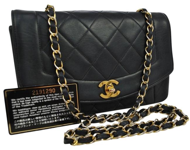 Chanel Mini Flap Black Lambskin Leather Cross Body Bag 