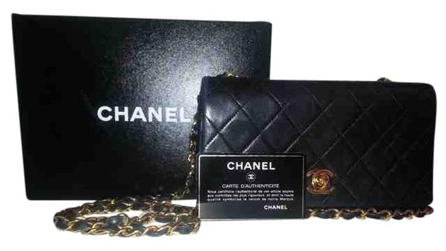 Chanel Mini Flap Black Quilted Lambskin Leather Cross Body Bag 