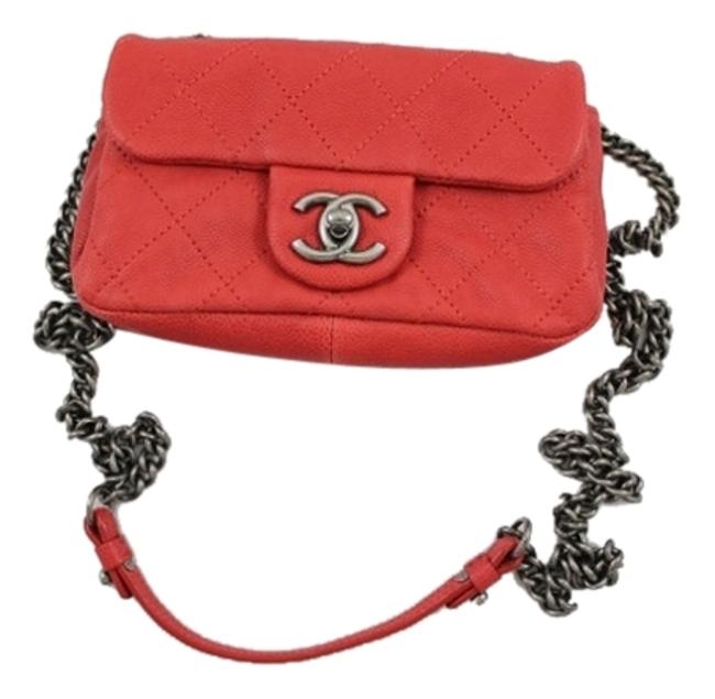 Chanel Mini Red Caviar Cross Body Bag 