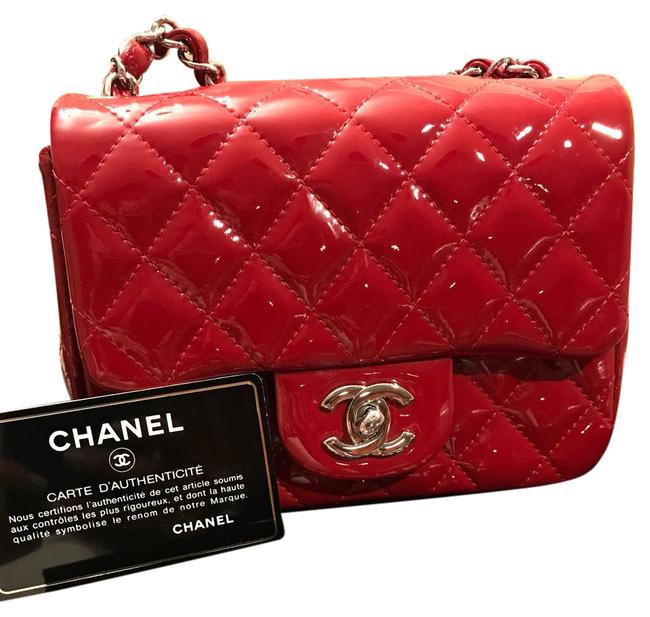 Chanel Mini Red Patent Leather Cross Body Bag 