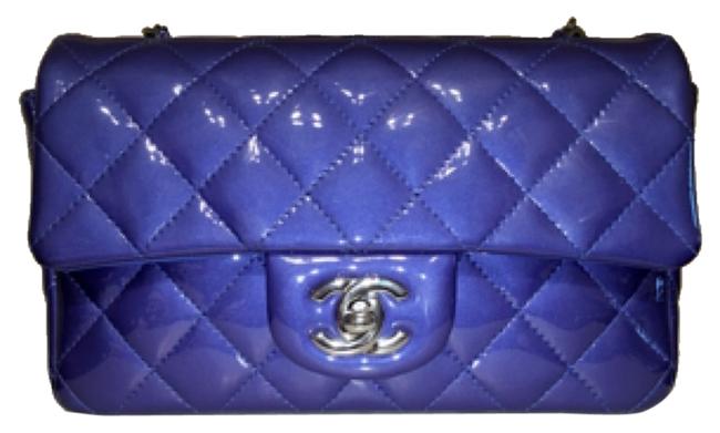 Chanel Mini Royal Blue Patent Cross Body Bag 