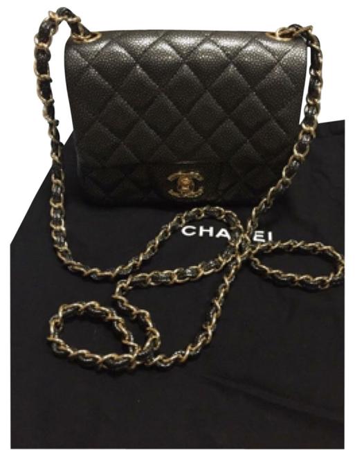 Chanel Shoulder Mini Black Grey Cross Body Bag 