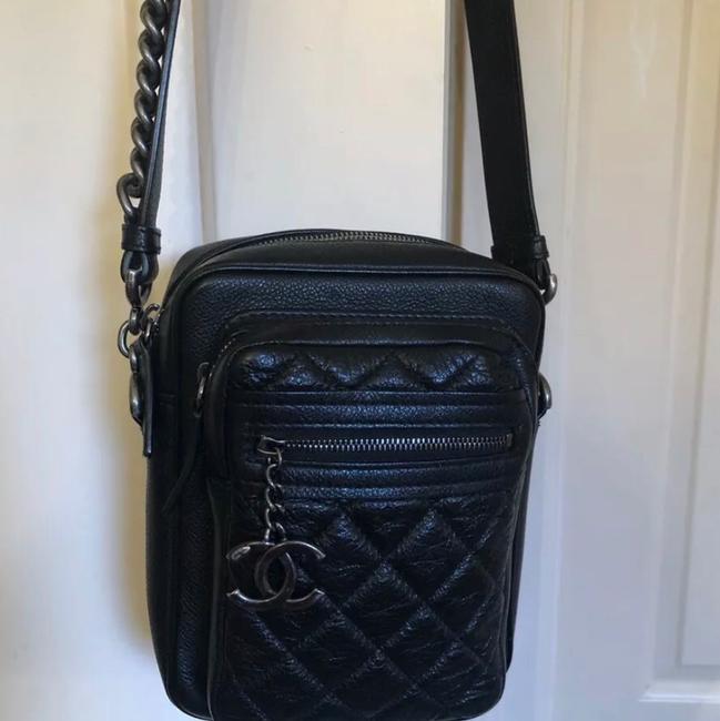 Chanel Mint Black Leather Cross Body Bag 