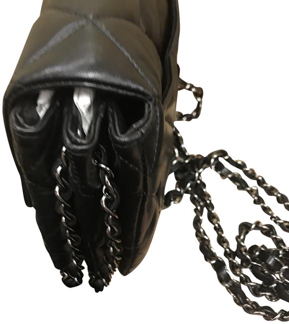 Chanel Monogram Cc Black Lambskin Leather Cross Body Bag 