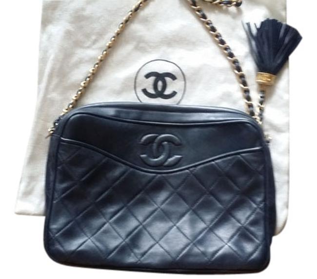 Chanel Navy Quilted Leather Cross Body Bag 