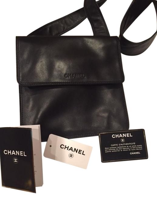 Chanel Shoulder Never Used Over The Black Lambskin Cross Body Bag 