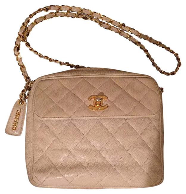 Chanel Off White Leather Cross Body Bag 