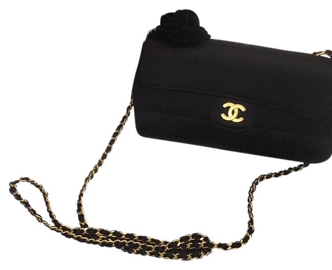 Chanel Or Side Black Satin Cross Body Bag 