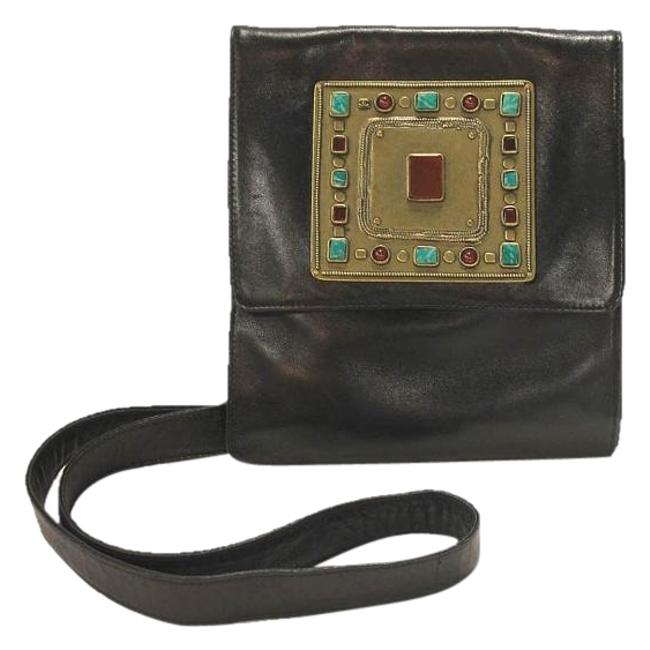 Chanel Paris Runway Pochette Hand Gripoix Black Lamb Skin Cross Body Bag 