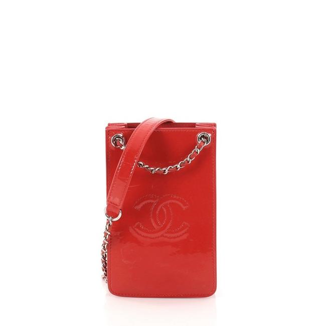 Chanel Red Patent Leather Cross Body Bag 