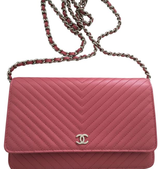 Chanel Pink Caviar Leather Cross Body Bag 