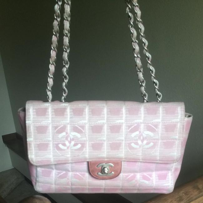 Chanel Pink Jacquard Leather Cross Body Bag 