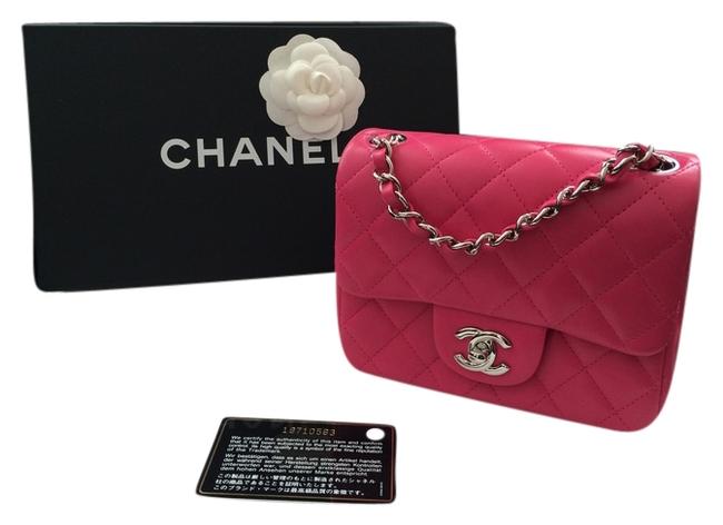 Chanel Pink Lambskin Leather Cross Body Bag 