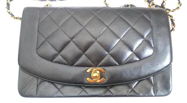 Chanel Diana Princess Black Leather Cross Body Bag 