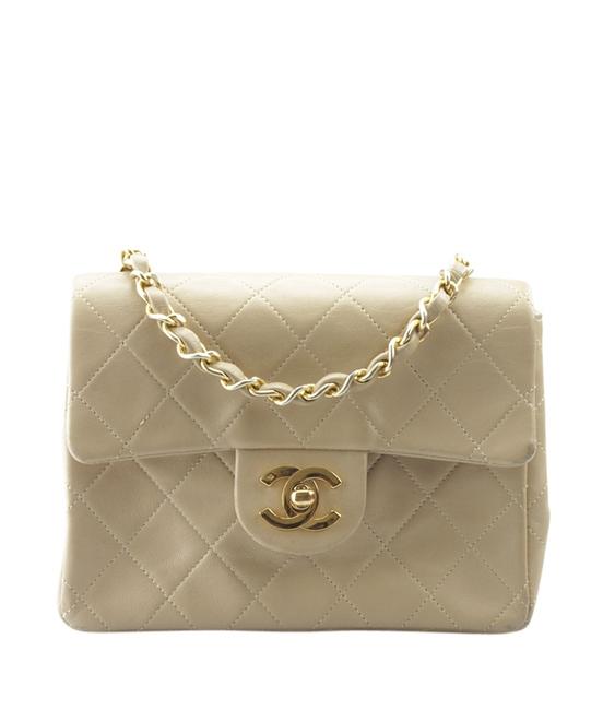 Chanel Quilted 157003 Tan Leather Cross Body Bag 