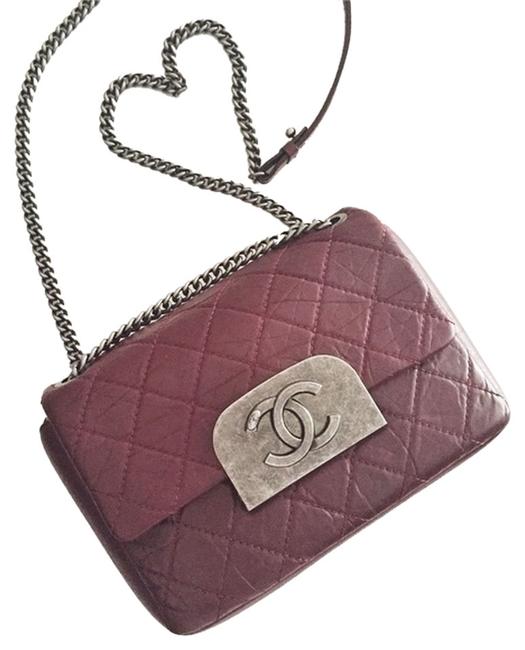 Chanel Quilted Burgundy Calfskin Cross Body Bag 